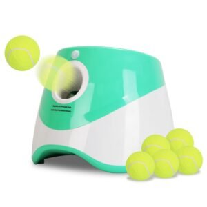1Pc Automatic Dog Ball Launcher Toy Included 6 Tennis Balls Dog With 3 Adjustable Launch Distance Interactive Ball Thrower Fetch Machine For Small Medium Dogs