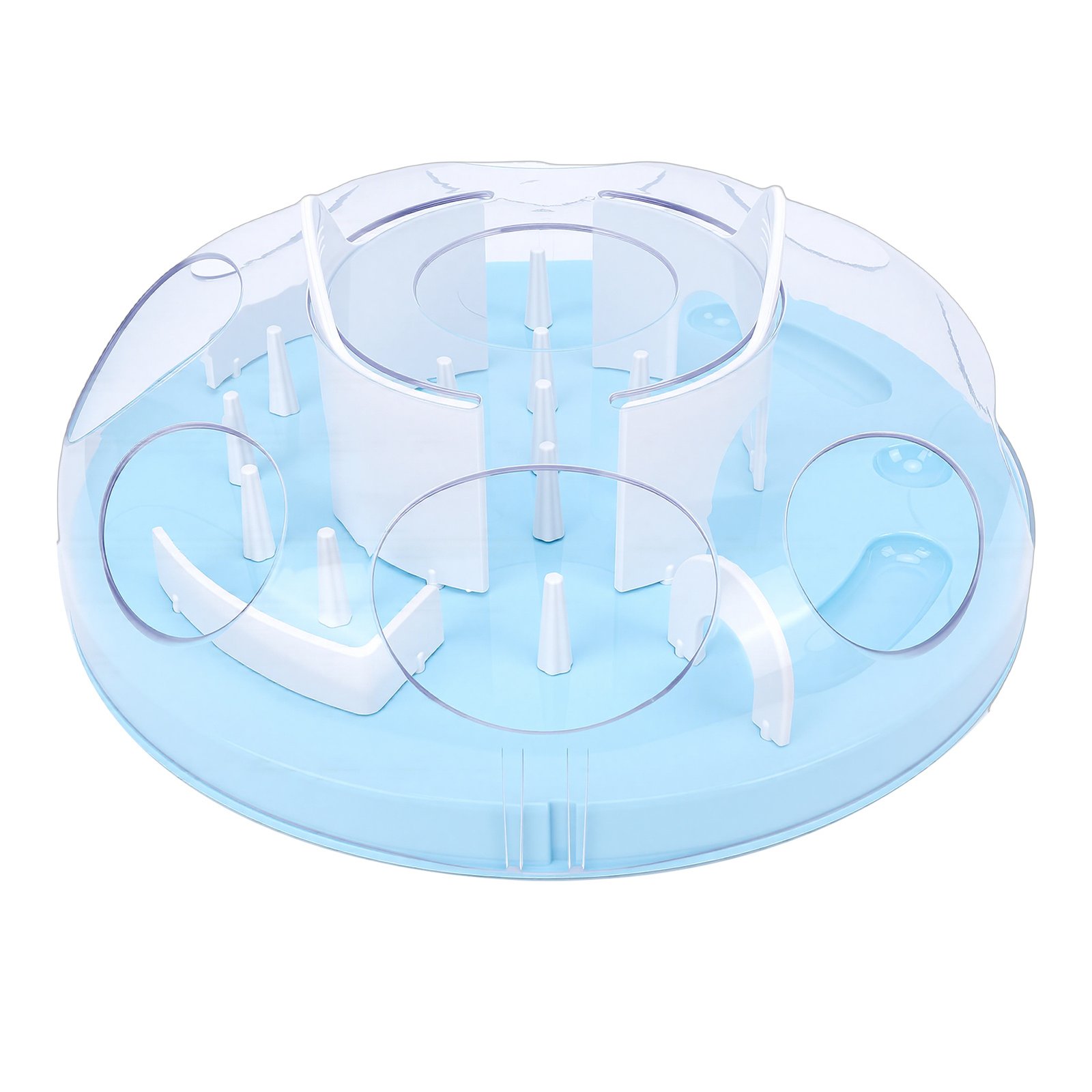 Interactive Cat Puzzle Feeder Funny Cat Puzzle Food Dispenser Enrichment Toy For Pets Play And Exercise Blue - Image 3