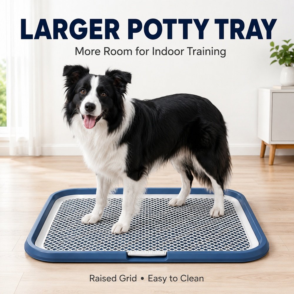 Dog Potty Tray With Removable Grating, Leak-Proof Indoor Dog Toilet For Puppy Training