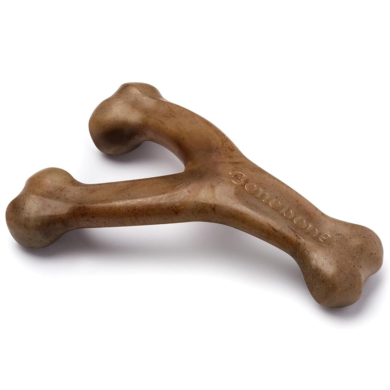Wishbone Durable Dog Chew Toy For Aggressive Chewers, Real Bacon,Medium