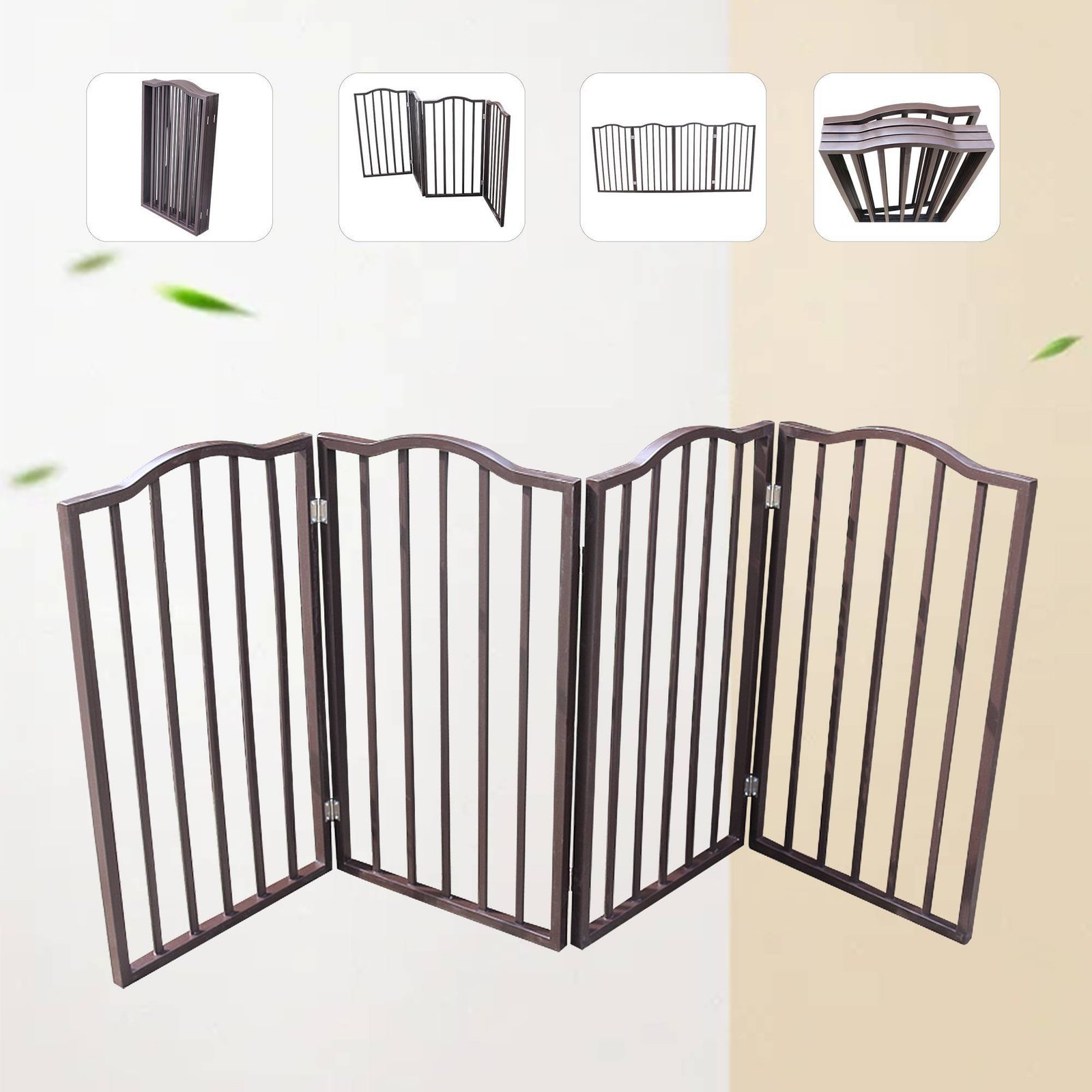 Pet Gate,Dog Gate For Doorways,Stairs Or House,standing, Folding,Arc Wooden - Image 6