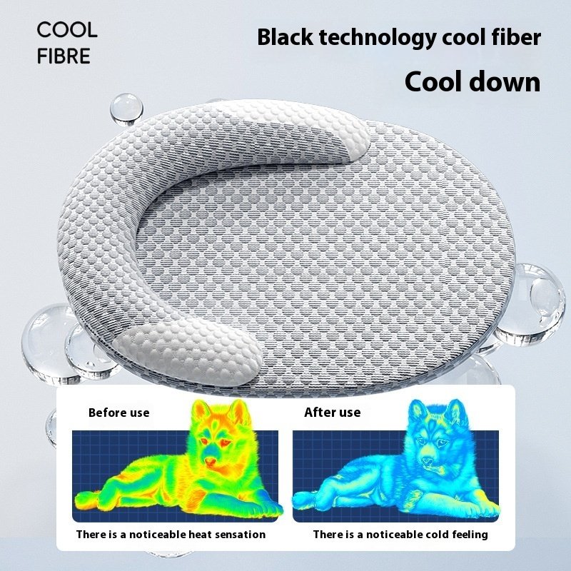 Oval Ice Silk Cooling Pet Bed For Cats And Small Dogs - Image 5