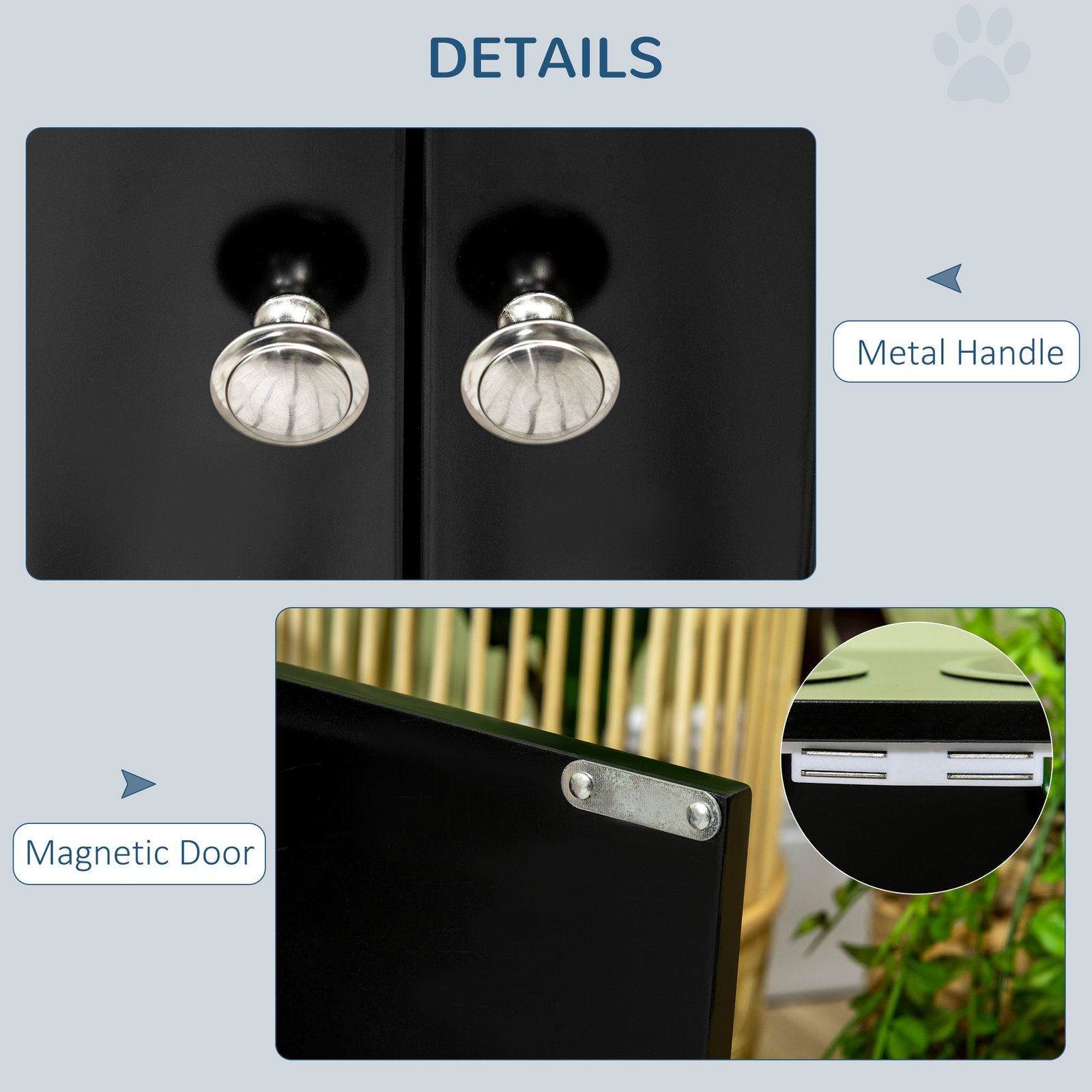 Large Elevated Dog Bowls with Storage Cabinet Containing Large 44L Capacity, Raised Dog Bowl Stand Pet Food Bowl Pet Feeding Station, Black - Image 6