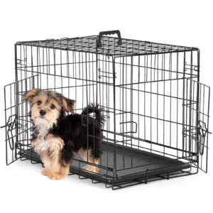 A Dog Cage With Two Doors