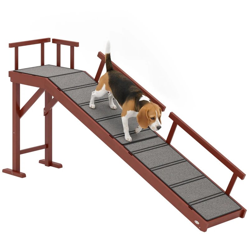 PawHut Wooden Dog Ramp With Removable Guardrails, Non-Slip Surface, - Image 5