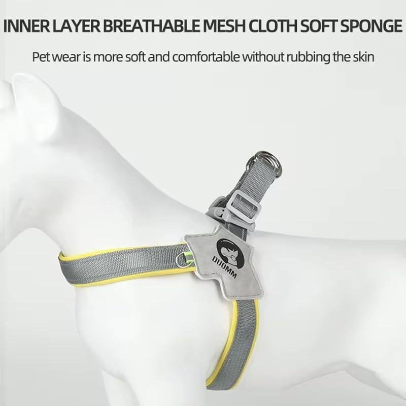 Pet Dog Cat Harness, Pet Harness With LeashSet, Adjustable Puppy Harness ComfortableReflective Easy Control Dog With Leather Leash,.No-Pull No Choke Pet Harness For TrainingWalking - Image 2