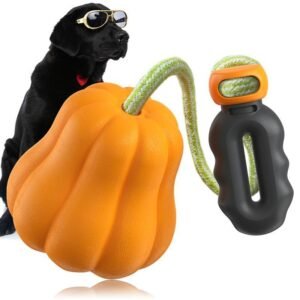 PROKEl Dog Rope Fetch Exercise Toy for Medium  Large Aggressive Chewers BreedDogsChew Interactive Toys Training Tug Of WarBallsindoor And Outdoor Halloween Dogtoyorange Plain Indestructible Dogtoy Super