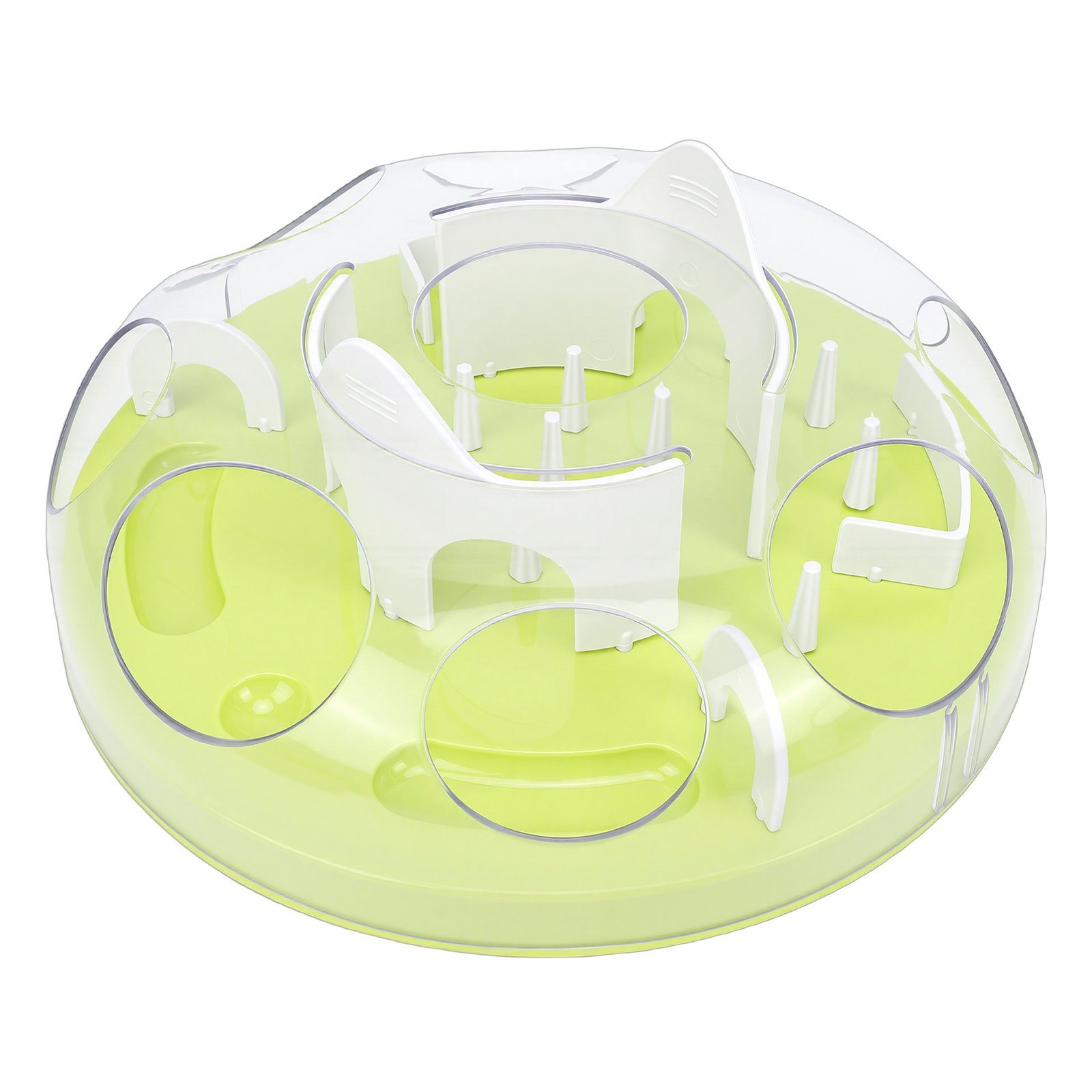Interactive Cat Puzzle Feeder Funny Cat Puzzle Food Dispenser Enrichment Toy For Pets Play And Exercise Green - Image 3