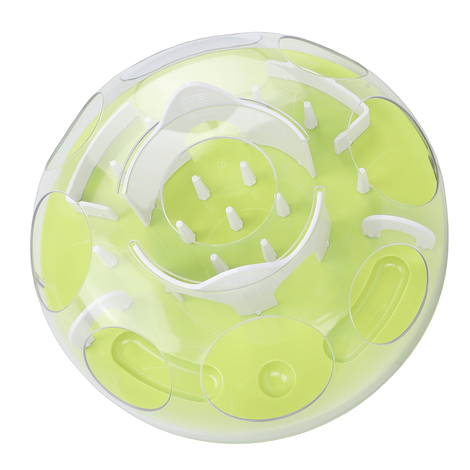 Interactive Cat Puzzle Feeder Funny Cat Puzzle Food Dispenser Enrichment Toy For Pets Play And Exercise Green - Image 5
