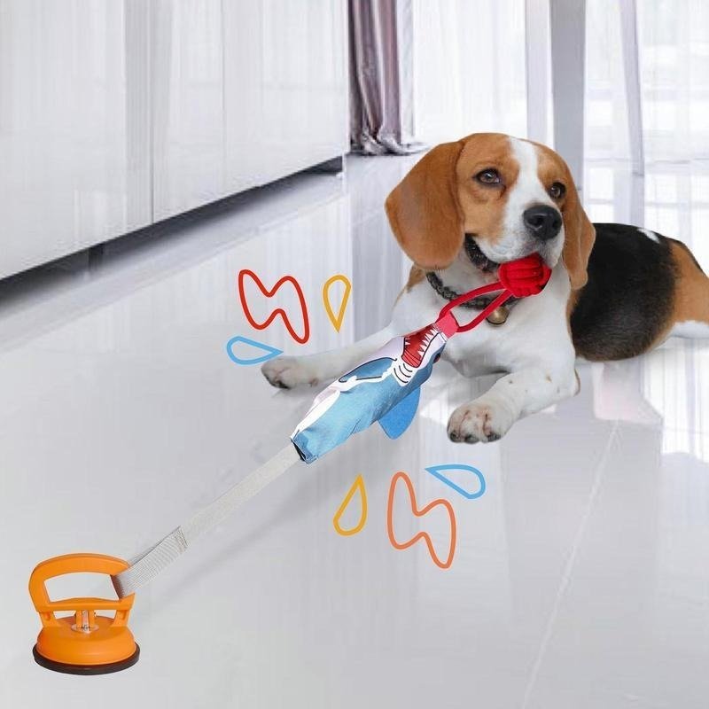PROKEl Shark Shaped Pet Toy, Interactive TwineToy Ball Dog Toy With Suction Cup, Pet Chew ToyFor Dogs & Cats Funny Dogtoys Squeaky Toys Dogtraining Rope Toy - Image 4