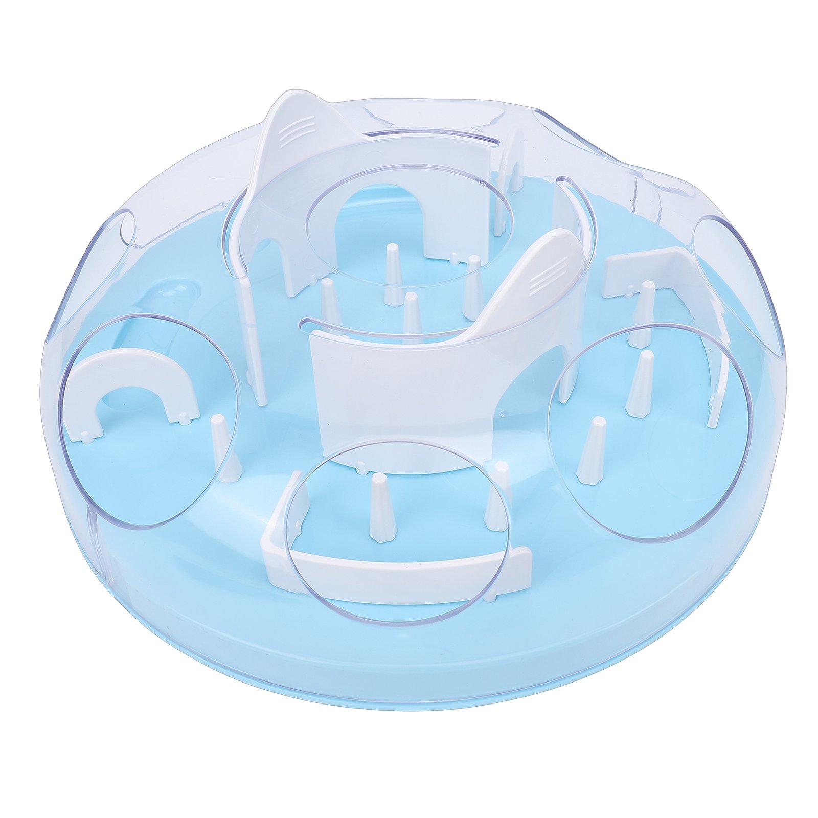 Interactive Cat Puzzle Feeder Funny Cat Puzzle Food Dispenser Enrichment Toy For Pets Play And Exercise Blue - Image 5