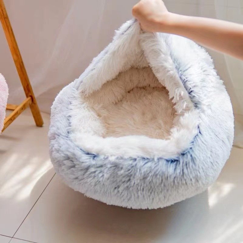 Semi-closed Cat Bed Four Seasons Universal Cover Shell Nest Small Dog Winter Pet Supplies - Image 8