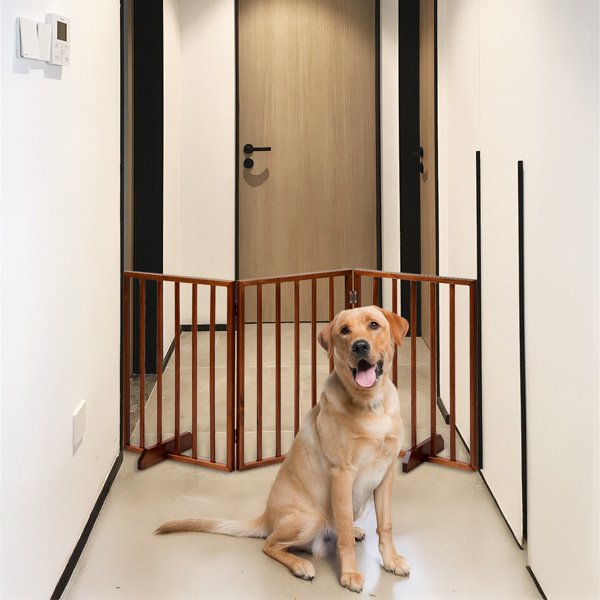 24 Inch Brown Foldable 3-pack Pet Fence - Image 2