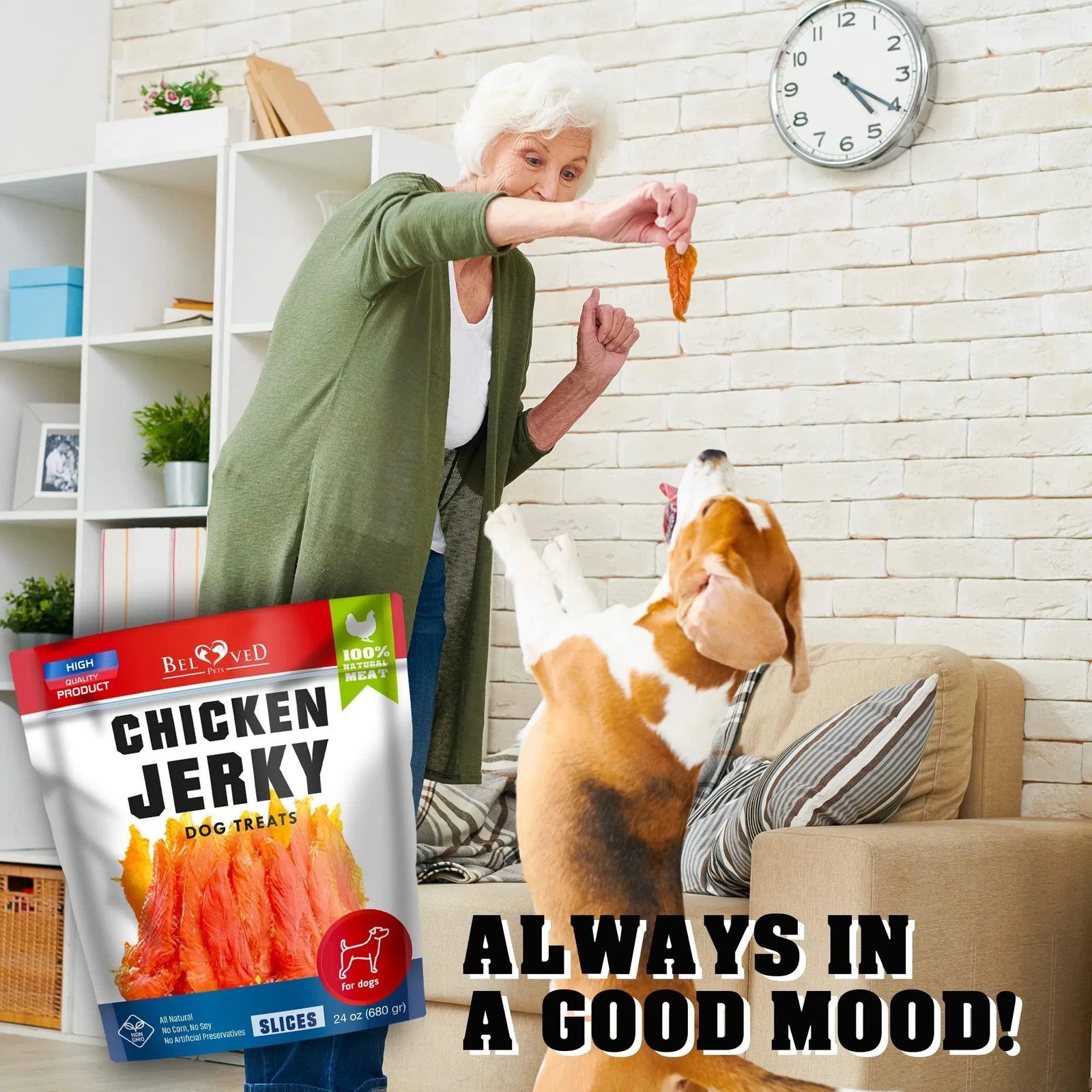 Chicken Jerky Dog Treats 1.5 Lb Human Grade Pet Snacks Grain Free Organic Meat All Natural High Protein Dried Strips Best Chews For Training Small & Large Dogs - Image 5