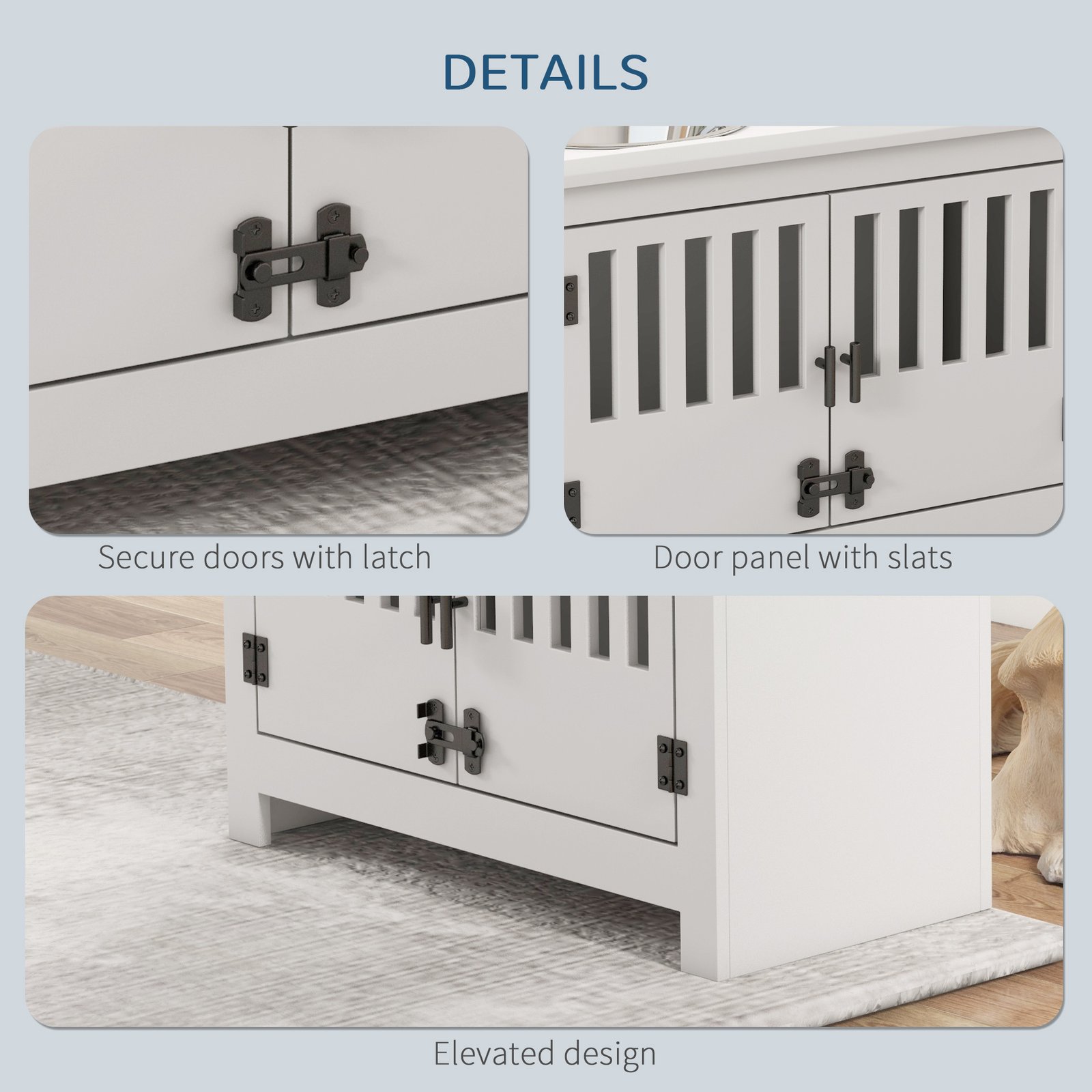Dog Food Storage Cabinet with Bowls & Dog Feeding Station, White - Image 6