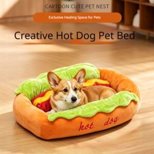 Cute Cartoon Sausage Dog Warm Cat Bed