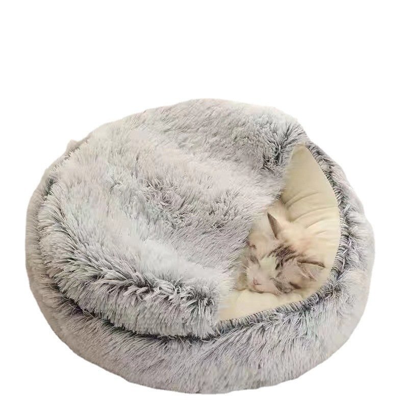 Semi-closed Cat Bed Four Seasons Universal Cover Shell Nest Small Dog Winter Pet Supplies - Image 10