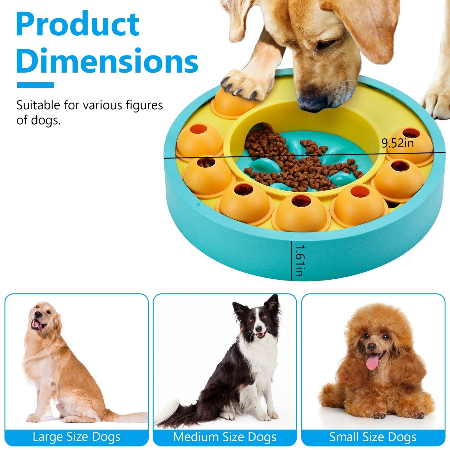 1Pc Dog Puzzle Food Feeder Slow Feeding Bowl Interactive Toy Dog Treat Dispensing Toy For IQ Training Mental Enrichment For Small Medium Large Dog Cat - Image 5